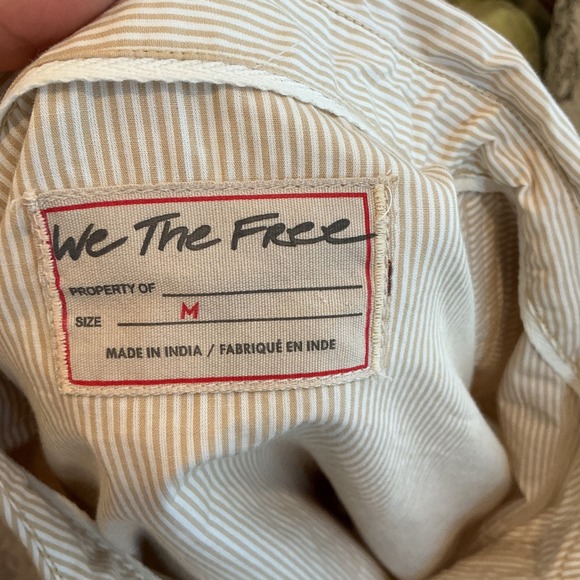 We The Free Striped Pullover‎ Blouse Collared Long Sleeve Relaxed Fit M - Picture 6 of 7